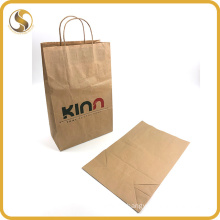 Eco-Friendly Brown Kraft Food Packing Paper Bag with Twist Handle